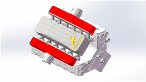 Solidworks机械设备法拉利发动机设计三维模型