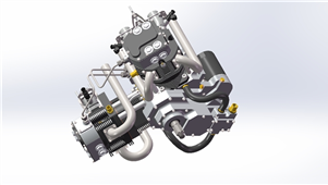 Solidworks机械设备双缸发动机三维模型