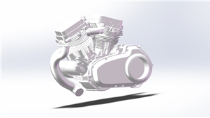 Solidworks机械模型摩托车发动机三维模型