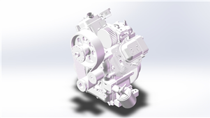 Solidworks机械设备V双缸发动机三维模型