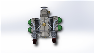 Solidworks机械设备水平对置发动机三维模型