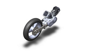 Solidworks设备模型V型双缸摩托车发动机总成机械建模