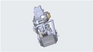Creo双涡轮增压发动机设备模型（PROE）