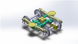 Solidworks机械设备动力车转向架的装配体三维模型