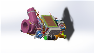 Solidworks机械燃气涡轮发动机3D建模