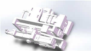 Solidworks机械设备夹装截止组件总成3D模型