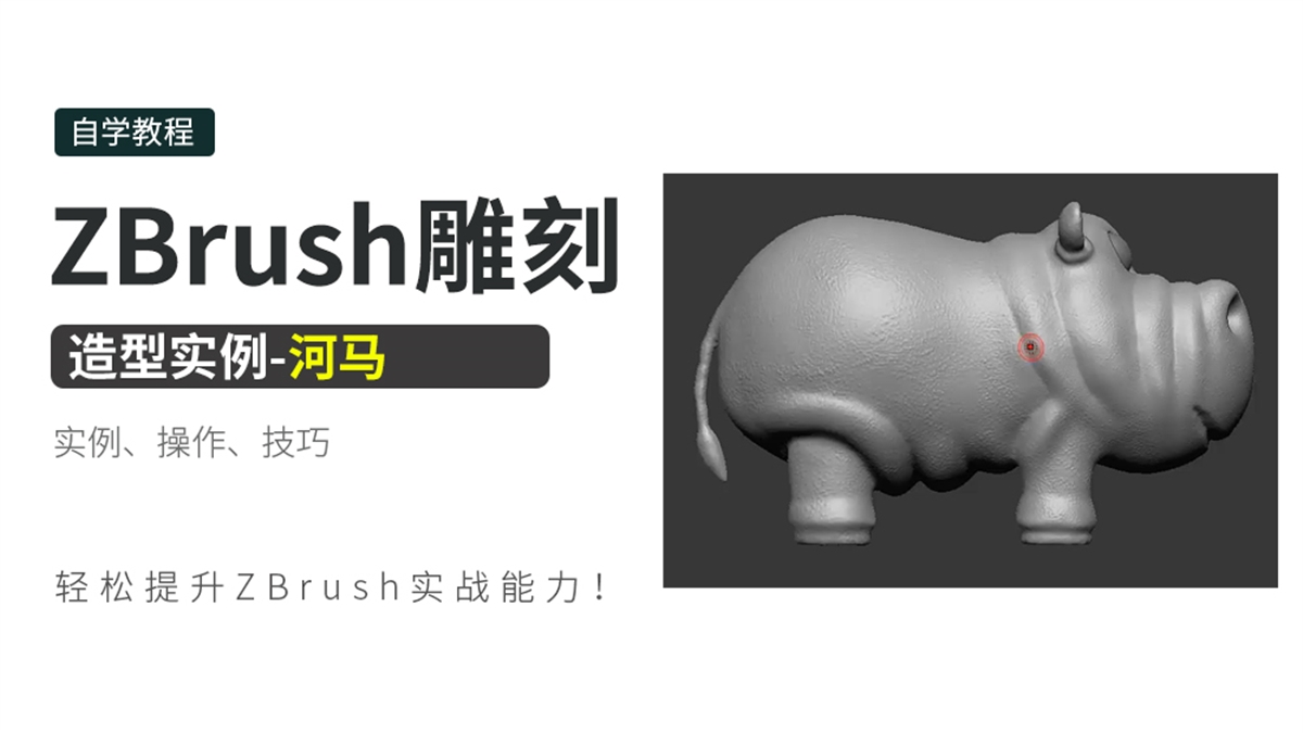 ZBrush雕刻造型实例-河马