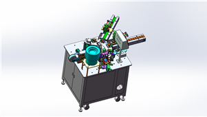 Solidworks机械设备热片装胶钉贴胶机三维模型