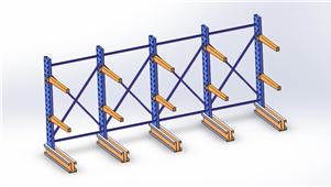 Solidworks机械钣金悬臂货架三维模型