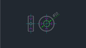 CAD机械图纸螺母-侧面带孔圆螺母（M10）