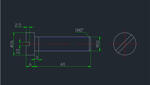CAD机械图纸螺钉-圆柱头螺钉（M10×40）