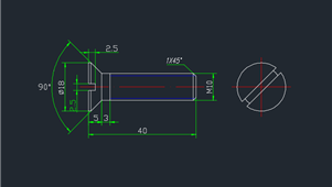 CAD机械图纸螺钉-沉头螺钉（M10×40）