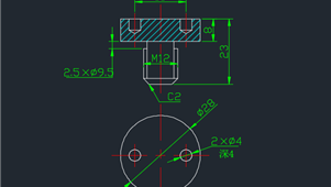 CAD机械图纸螺钉-端面带孔圆螺钉（M12）