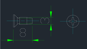 CAD机械图纸螺钉-自攻螺钉（M3×8）