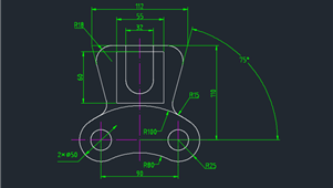 CAD机械图纸绘图练习叉架