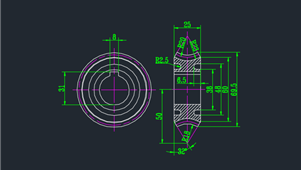 CAD机械图纸绘图练习蜗轮
