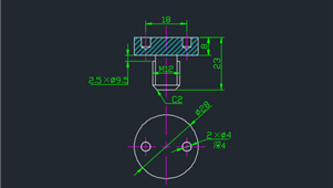 CAD机械图纸绘图练习螺钉