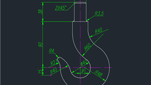 CAD机械图纸绘图练习起重钩