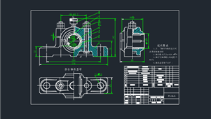 CAD机械图纸滑动轴承装配图