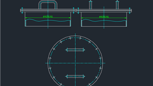 CAD机械图纸人孔(衬面)HG21515-95常压人孔DN400