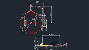 CAD机械图纸人孔(衬面)HG21599-99-DN500不锈钢垂直吊盖带颈平焊人孔