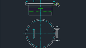 CAD机械图纸人孔图集人孔(衬面)HG21516-95回转盖板式平焊法兰人孔B-400-0.6