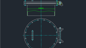 CAD机械图纸人孔图集人孔(衬面)HG21516-95回转盖板式平焊法兰人孔B-450-0.6