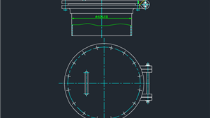 CAD机械图纸人孔图集人孔(衬面)HG21517-95回转盖带颈平焊法兰人孔A-MFM-400-1.0