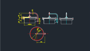 CAD机械图纸人孔图集人孔(衬面)HG21598-99水平吊盖不锈钢人孔RF450-1.0
