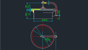 CAD机械图纸人孔图集人孔(衬面)HG21598-99水平吊盖不锈钢人孔RF500-1.0