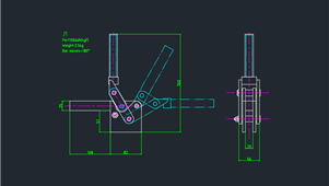 CAD机械图纸夹钳J1