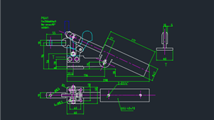 CAD机械图纸夹钳PQA1