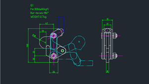CAD机械图纸夹钳Q1