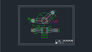 CAD机械图纸叉架与连杆类摇臂