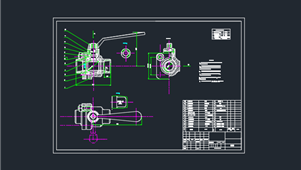 CAD机械图纸管子和阀体球阀