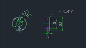 CAD机械图纸标准件螺母-端面带孔圆螺母（M10）