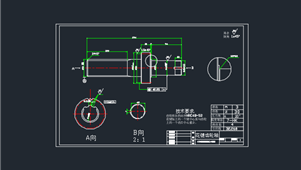 CAD机械图纸螺纹、滚花和花键类花键齿轮轴