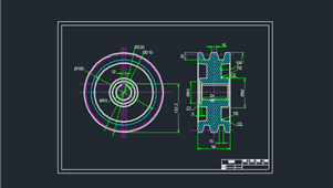 CAD机械图纸带轮与凸轮类带轮1